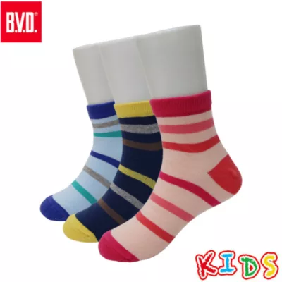 BVD 舒適橫紋1/2童襪 13-16CM、17-21CM尺寸:1721cm;顏色:深藍