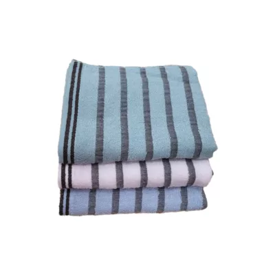 橫條咖啡紗毛巾 3入 2612