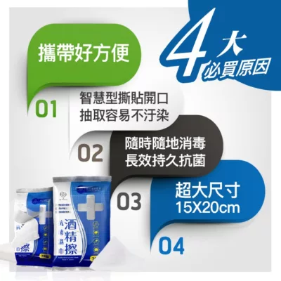 我的心機酒精抗菌濕巾 20抽【佳瑪】
