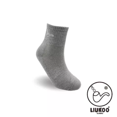 LIUKOO煙斗 毛巾底運動襪 休閒襪 24-26CM【佳瑪】灰