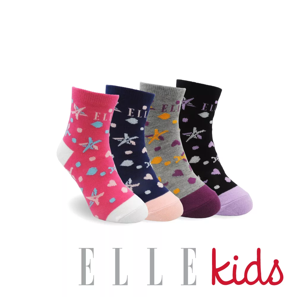 ELLE 愛心點點 止滑童襪13-16CM、17-21CM 【佳瑪】13-16CM