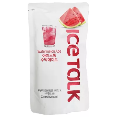 韓國ICE TALK袋裝飲料系列(檸檬風味/水蜜桃/藍莓/白葡萄/百香芒果/奇異果/西瓜/榛果咖啡/石榴)190ml【佳口味:西瓜
