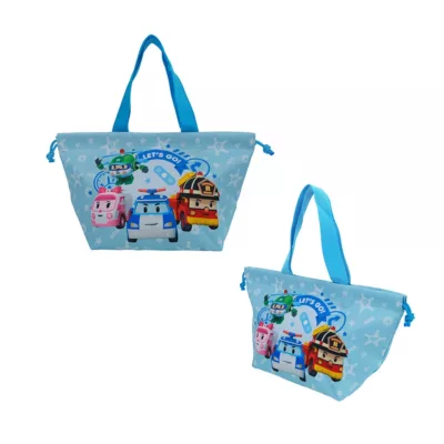 POLI 救援小英雄 波力 安寶 束口手提袋 保溫便當袋 正版授權規格:波力