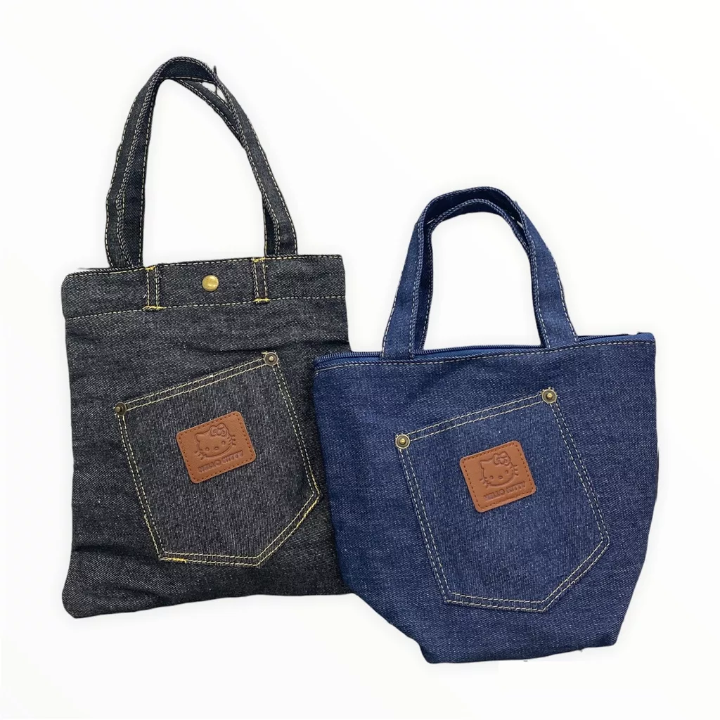 Hello Kitty餃型牛仔布便當袋【佳瑪】