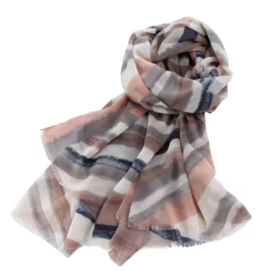 韓系造型長絲巾 多彩斜紋/花紋葉【佳瑪】多彩斜紋