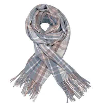 韓系經典格紋圍巾【佳瑪】辦公室必備 禦寒小物 抵抗寒流粉咖