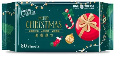 康乃馨潔膚濕巾80片補充包季節版