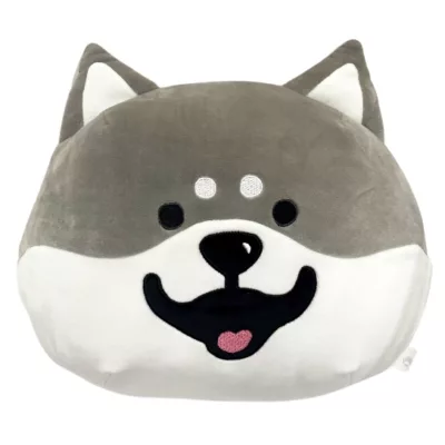 超萌動物造型暖手枕【佳瑪】微笑柴犬-灰