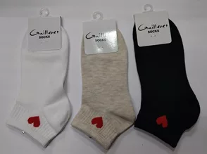 韓風1/2愛心襪-黑/卡其/白 22-25CM【佳瑪】卡其