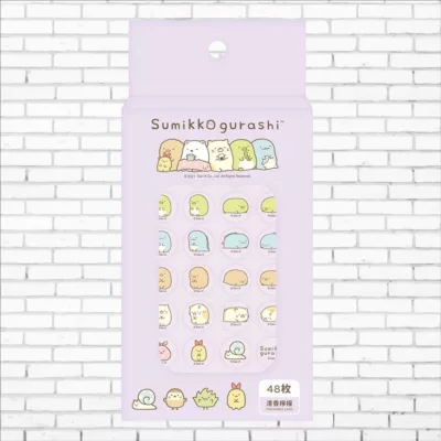 迪士尼 口罩香氛貼 立體壓紋 角落小夥伴/Hello Kitty/米奇/三眼怪/維尼/天竺鼠車車/清新薄荷【小女子】角落小夥伴 48枚