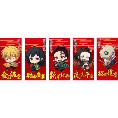 卡通授權紅包袋5入 鬼滅之刃/三麗鷗Hello Kitty/天竺鼠車車/咒術迴戰【佳瑪】鬼滅之刃Q版