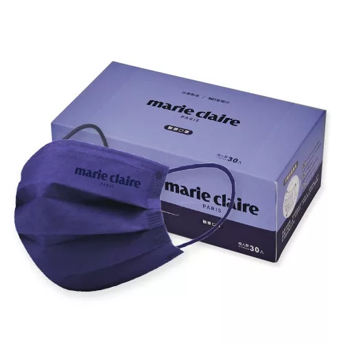 聚泰 Marie Claire美麗佳人平面醫療口罩 30片 盒 成人款【佳瑪】紳士藍 30入