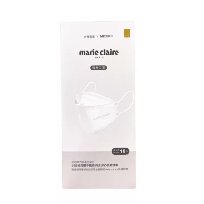 Marie Claire美麗佳人 聚泰醫療口罩 立體醫療口罩 10片/盒 【小女子】雪峰白