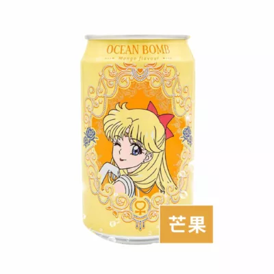 OB美少女戰士氣泡水 黃金柚/荔枝/水梨/草莓/小黃瓜/芒果/鳳梨/奇異果330ml 月光仙子 土星冥王星新發行口味:芒果