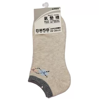 菱格氣墊船襪 22-26CM【佳瑪】卡其