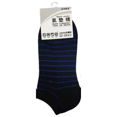 細條紋氣墊船襪 22-26CM【佳瑪】黑藍