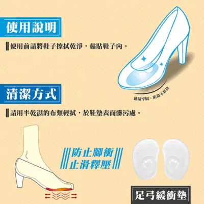 福可PU凝膠足弓緩衝墊2枚