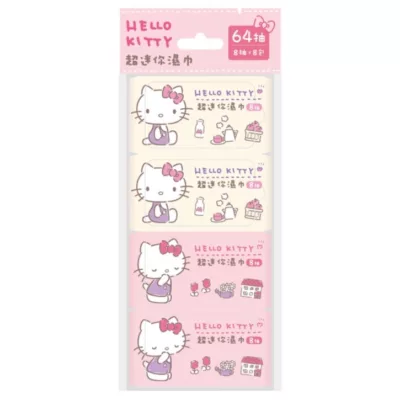 Kitty 超迷你 純水柔濕巾 8抽×8包無添加酒精 濕紙巾 隨身包