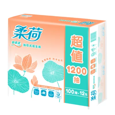 柔荷新柔適抽取式衛生紙100抽12包 (限宅配)