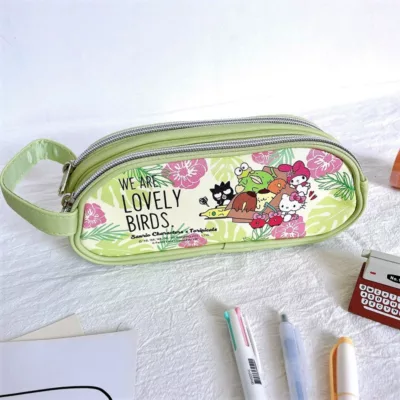 Sanrio三麗鷗 tori&綜合手提雙層拉鍊大筆袋【佳瑪】KITTY 布丁狗 美樂蒂 酷企鵝 鉛筆盒 收納包