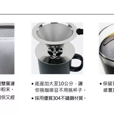 304不鏽鋼錐形濾杯1-2杯用LBS-V01-1