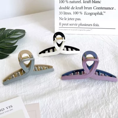 霧面 雙彩 交叉大沙夾 韓系髮夾 抓夾鯊魚夾 髮夾