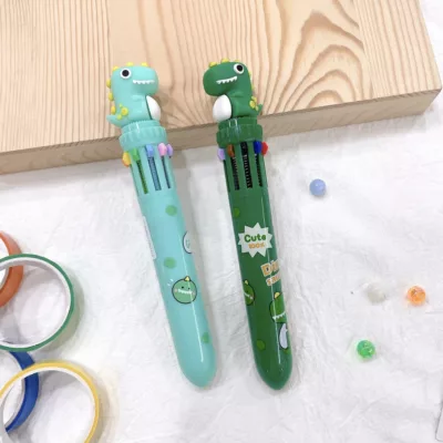 恐龍10色圓珠筆(KK-7947)_共2色多色原子筆 胖胖筆
