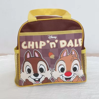 Disney 迪士尼 奇奇蒂蒂雙網便當袋/咖啡色