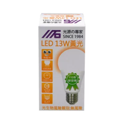 川石 LED 13W 燈泡 黃光/白光 A6531L-03【佳瑪】無藍光 15000小時黃光