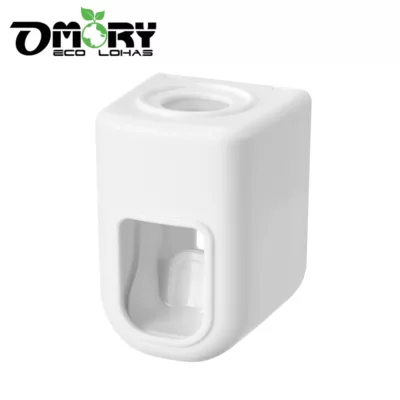 OMORY無痕壁貼半自動擠牙膏器水藍、牙白顏色:牙白
