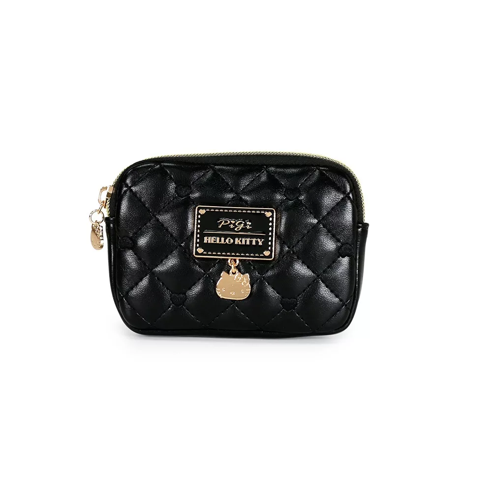 PG美人網 HELLO KITTY 愛戀心光 翻蓋斜背包【佳瑪】零錢包 黑色 授權 正版 外出 凱蒂貓 時尚零錢包-黑色