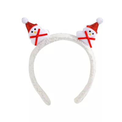 絨毛造型聖誕髮箍-雪人/老公公