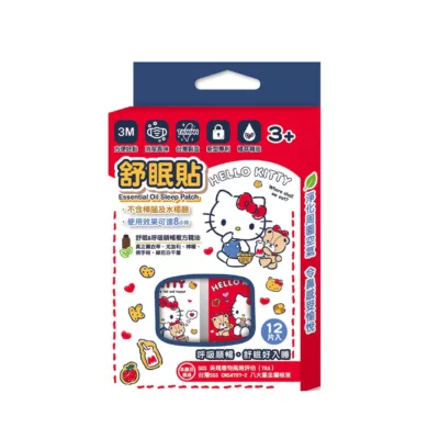 Hello Kitty/大耳狗/好想兔/布丁狗 舒眠貼 共6款【佳瑪】3M背膠 精油 舒眠 安眠 薰衣草 尤加利 檸檬Hello Kitty