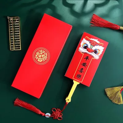 創意卡 扇形 紅包袋-10卡 扇子紅包 扇形紅包 摺疊紅包舞獅紅包 燙金紅包 壓歲錢 過年