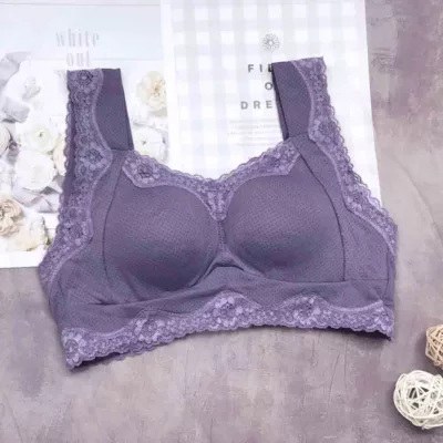 透氣無鋼圈睡眠內衣820 (M-XXL) 無痕 透氣尺寸:紫－XL