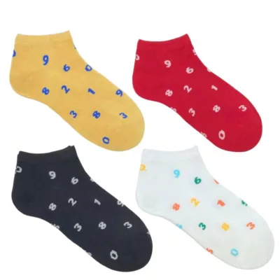 可愛 細針少女襪 短襪 數字密碼 混款 T299【佳瑪】船型襪