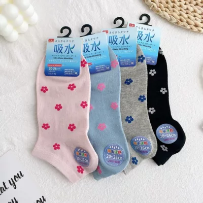 可愛花朵 細針少女襪 短襪 小碎花 混款 T301【佳瑪】船型襪