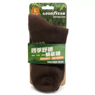 Goodyear固特異 四季舒適機能襪 吸濕排汗透氣【佳瑪】#機能襪#運動襪#吸濕排汗25-28cm深咖啡