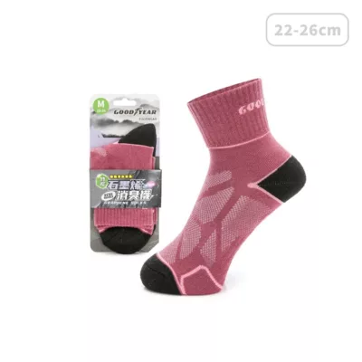 Goodyear固特異 石墨烯機能襪 吸濕排汗透氣尺寸:22－24乾燥玫瑰