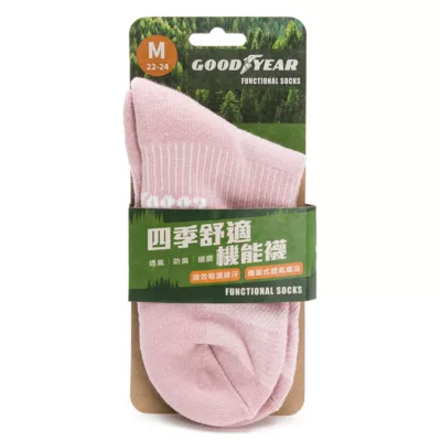 Goodyear固特異 四季舒適機能襪 吸濕排汗透氣【佳瑪】22-24cm/乾燥玫瑰