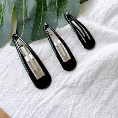 滴油 亮面 BB夾 大/中/小 黑色/大地色 多入超值組【小女子】髮夾 髮飾 滴答夾黑色3入（大）