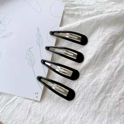 滴油 亮面 BB夾 大/中/小 黑色/大地色 多入超值組髮夾 髮飾 滴答夾款式:黑色4入（中）