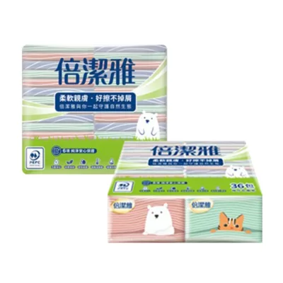 倍潔雅 袖珍面紙PEFC10抽36包 衛生紙 隨身包 外出必備 輕巧方便 純淨天然