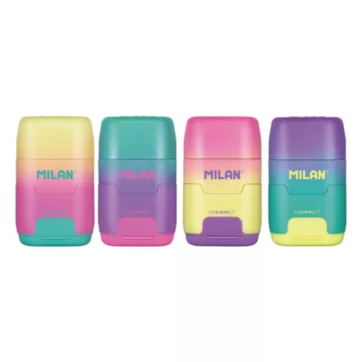 MILAN COMPACT 橡皮擦+削筆器【佳瑪】西班牙 文具 方便 安全 無毒 國小 學生 禮品 二合一 削鉛筆機