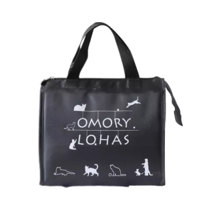 OMORY 北歐風貓咪 便當袋【佳瑪】保溫袋 保冷袋 餐袋 大容量 防水 環保 方便