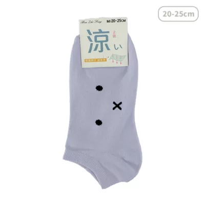 本之豐 超細涼感船襪【佳瑪】可愛 多款 夏日 清涼 吸濕 排汗Q熊-紫