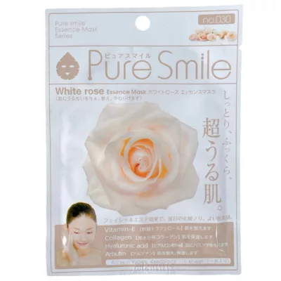 Pure Smile精華面膜 單片 黑珍珠/白玫瑰/玫瑰/蘆薈/蜂王漿/維他命【佳瑪】保濕 美白 舒緩白玫瑰