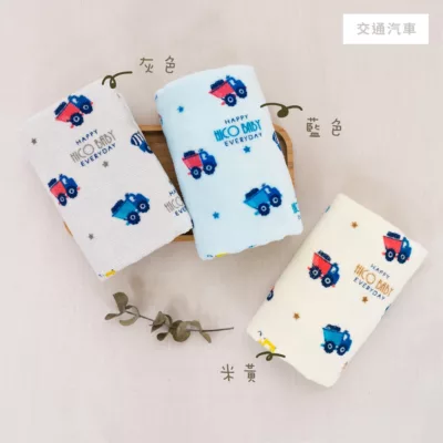 舒柔 印花童巾 交通汽車/動物學校/可愛小象 吸水 純棉 輕薄 舒適 柔軟 兒童規格:交通汽車