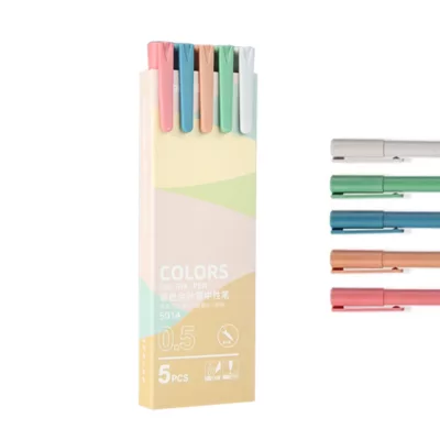 莫蘭迪彩色 0.5中性筆 5014 5017 (5入) 莫蘭迪修正帶 (6入)【佳瑪】文具 文青 簡約0.5中性筆5017