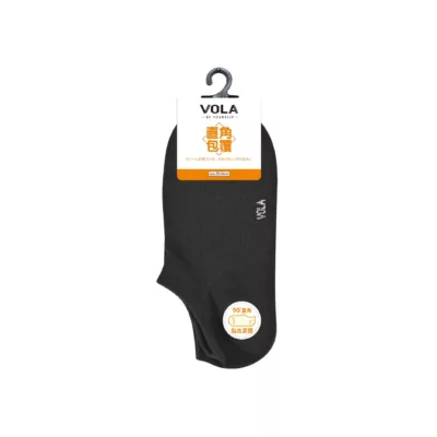 VOLA 包覆Y字直角襪 親膚 柔軟 舒適 透氣 羅紋 多色 不掉跟 有彈性規格:黑